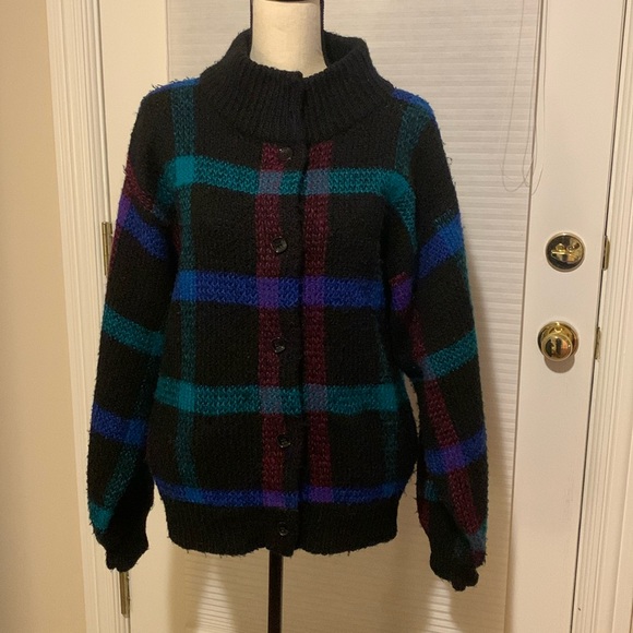 Allison Smith Sweaters - Allison Smith button up plaid sweater